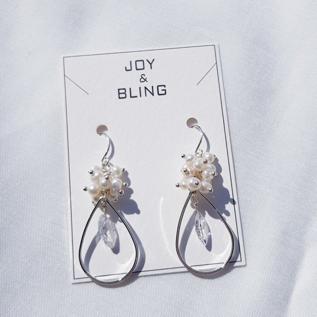 Natural freshwater pearl drop earrings 5 ​​collect