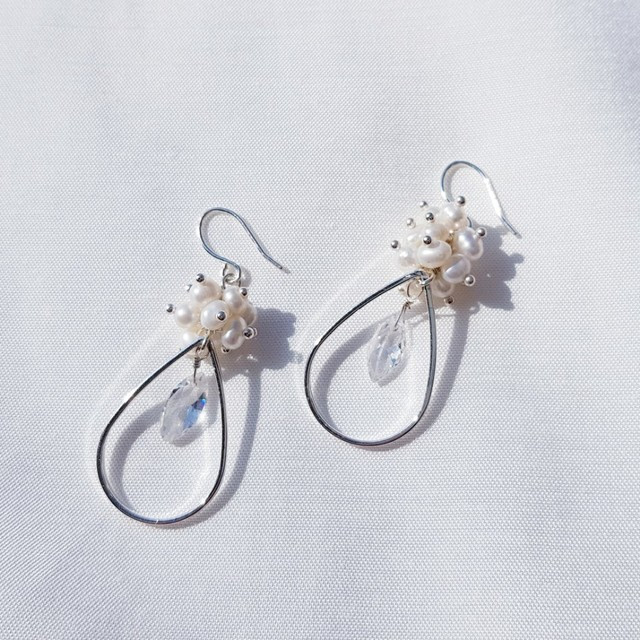 Natural freshwater pearl drop earrings 5 ​​collect