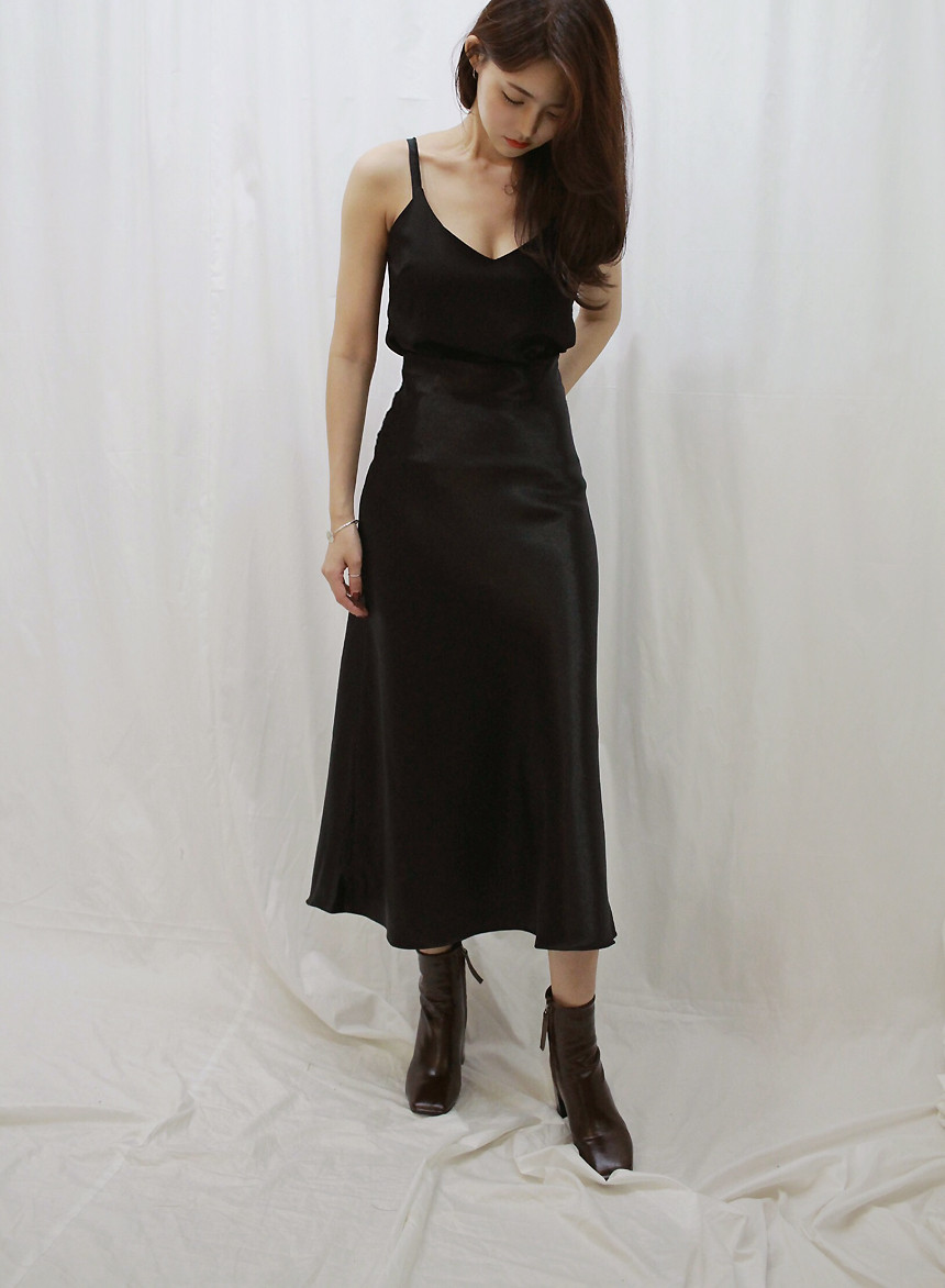 Satin Long skirt Silk A line Shatin Coordination W
