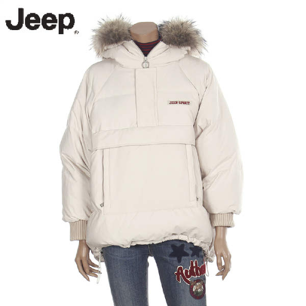[현대백화점][JEEP]지프다운점퍼 여성 라쿤 퍼 후드 다운 점퍼(JI4JPF442) : 더현대닷컴
