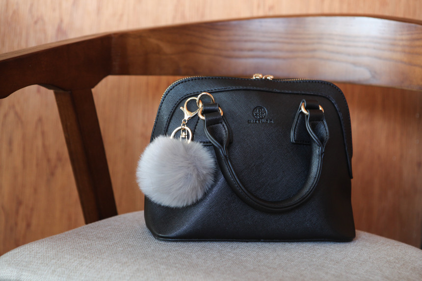 Fur Bag Foam Foam Keyring Car Keychain Ring Access