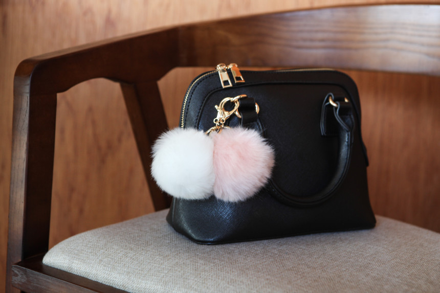 Fur Bag Foam Foam Keyring Car Keychain Ring Access