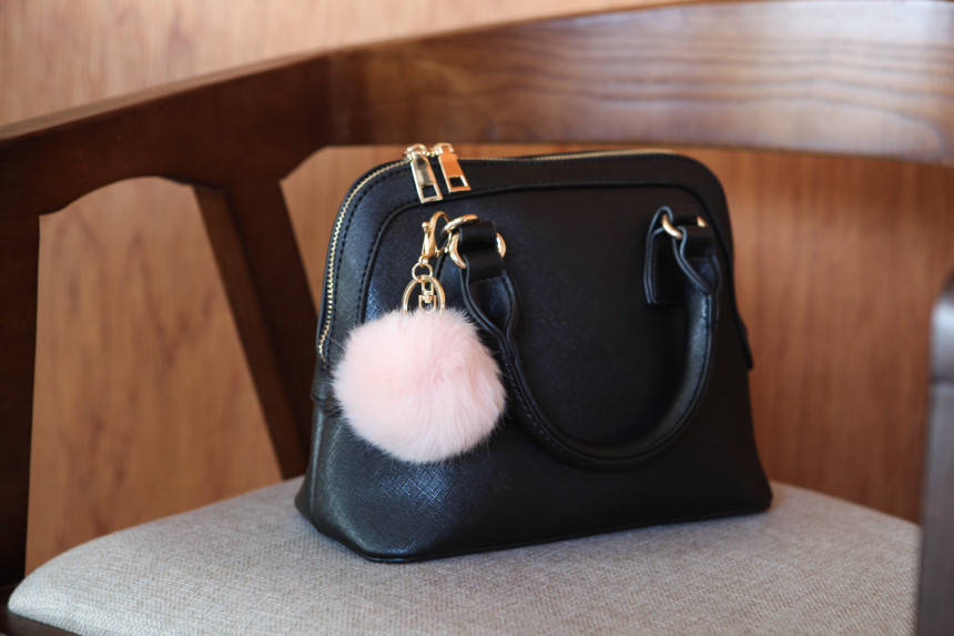 Fur Bag Foam Foam Keyring Car Keychain Ring Access