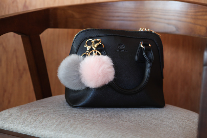 Fur Bag Foam Foam Keyring Car Keychain Ring Access