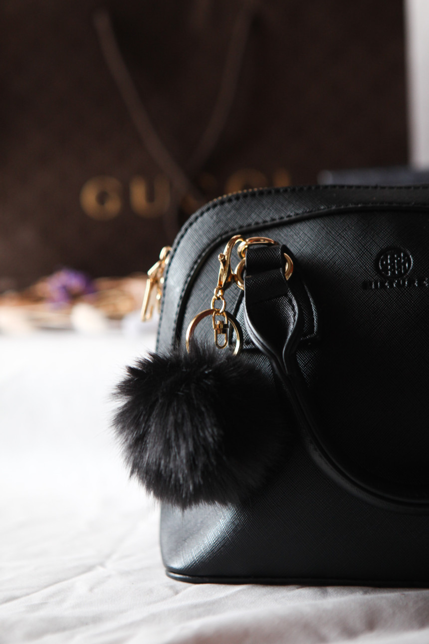 Fur Bag Foam Foam Keyring Car Keychain Ring Access