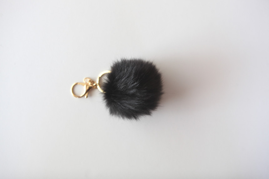 Fur Bag Foam Foam Keyring Car Keychain Ring Access