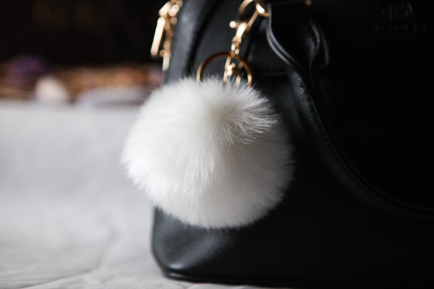 Fur Bag Foam Foam Keyring Car Keychain Ring Access