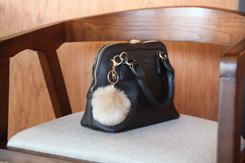 Fur Bag Foam Foam Keyring Car Keychain Ring Access