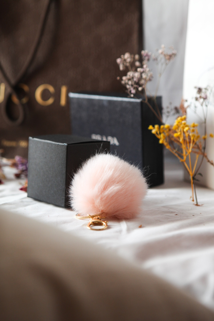 Fur Bag Foam Foam Keyring Car Keychain Ring Access