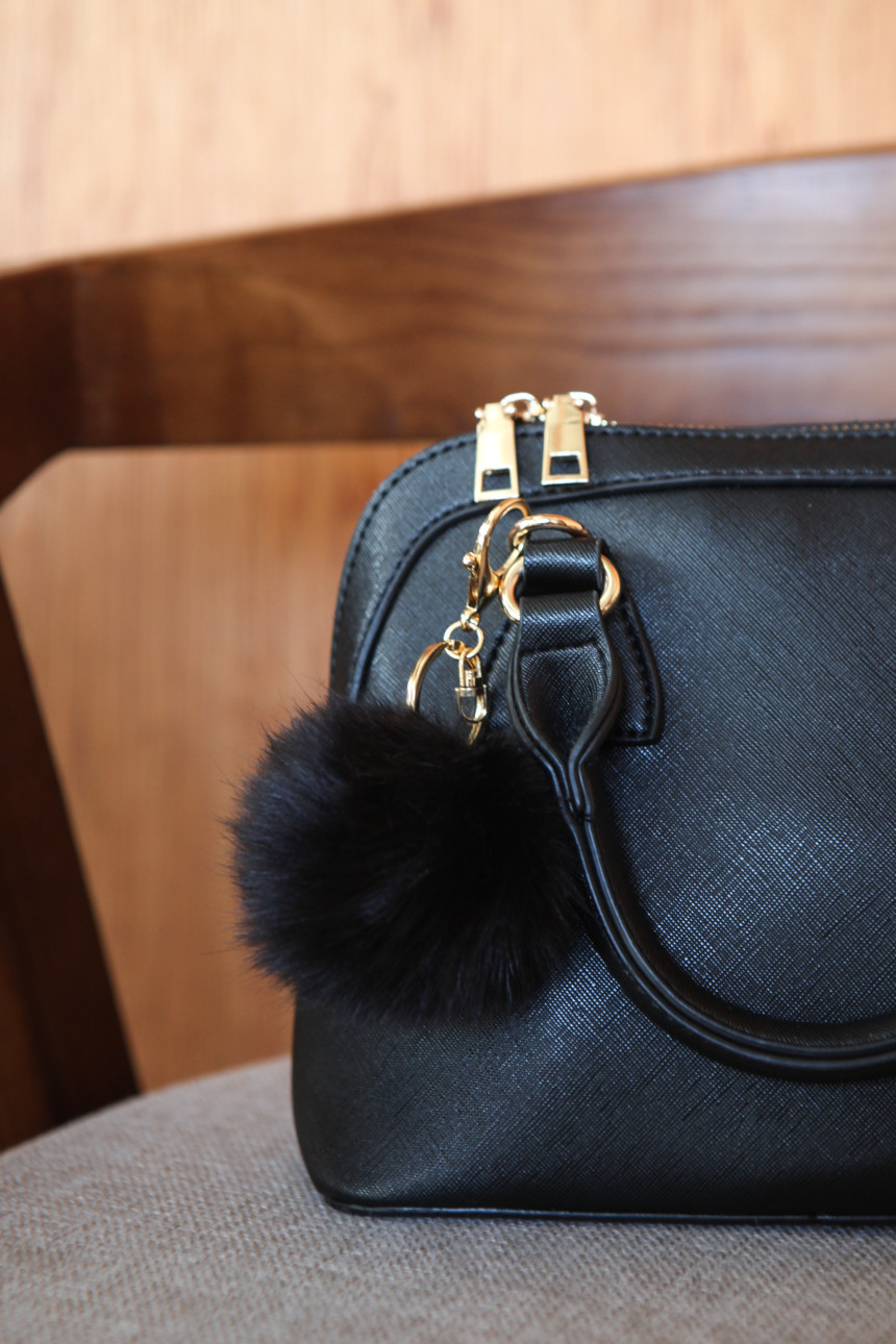 Fur Bag Foam Foam Keyring Car Keychain Ring Access