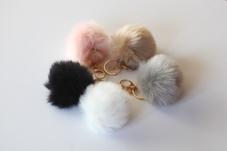 Fur Bag Foam Foam Keyring Car Keychain Ring Access