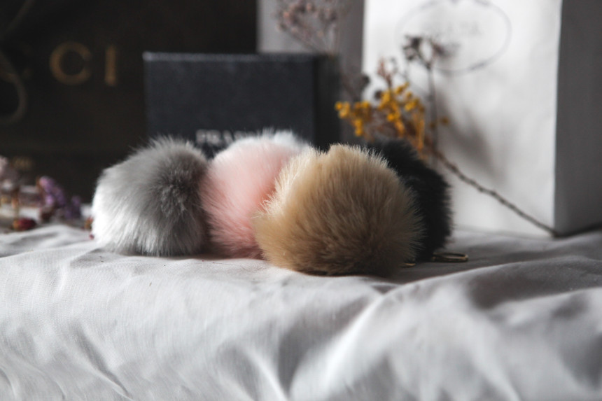 Fur Bag Foam Foam Keyring Car Keychain Ring Access