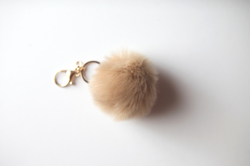 Fur Bag Foam Foam Keyring Car Keychain Ring Access
