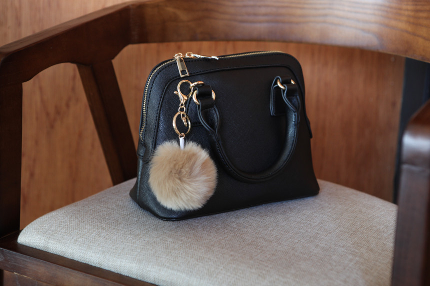 Fur Bag Foam Foam Keyring Car Keychain Ring Access