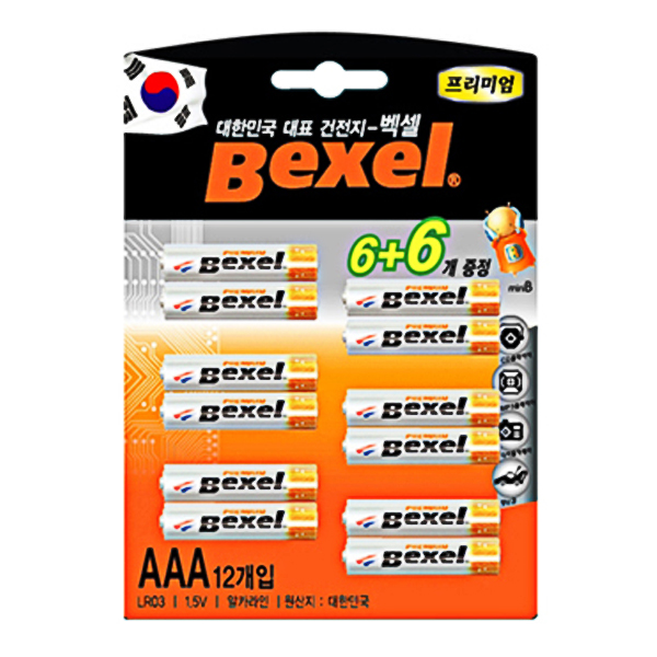 벡셀 알카 건전지 AAA 6+6입 : GOODSPLUS