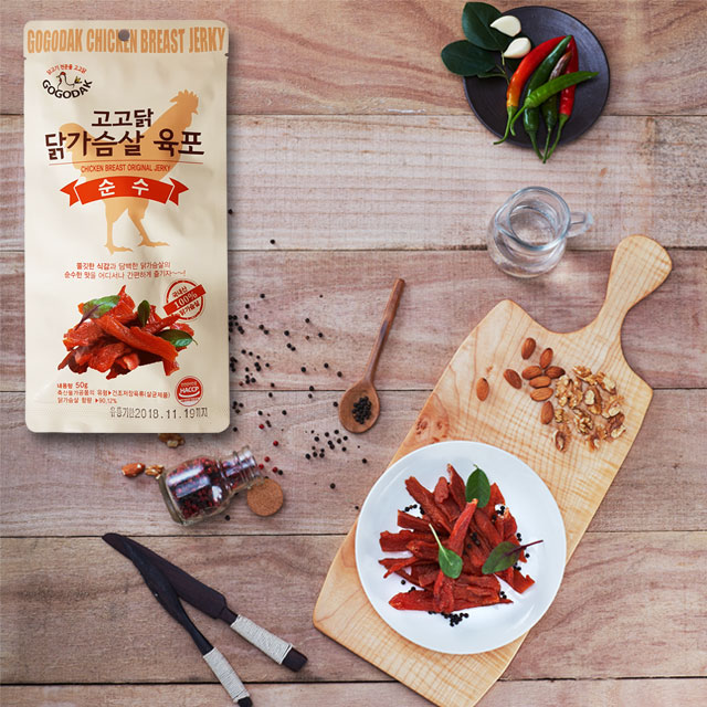 [하담푸드]고고닭 닭가슴살육포 50g (순수) : 하담푸드
