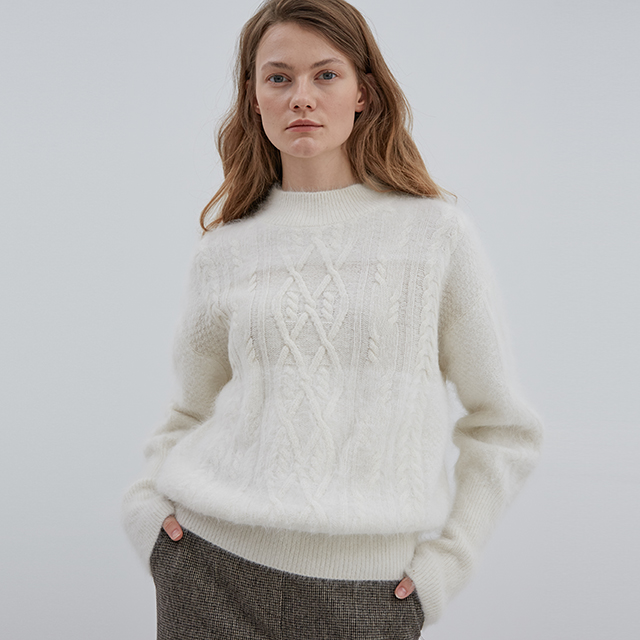 [디와이에스] CAT KNIT IVORY : LATELY