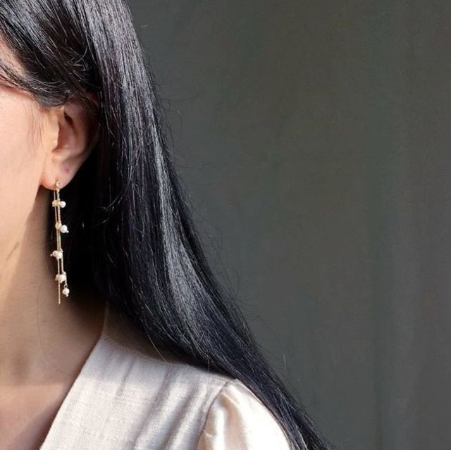 Natural freshwater pearl drop earrings 5 ​​collect