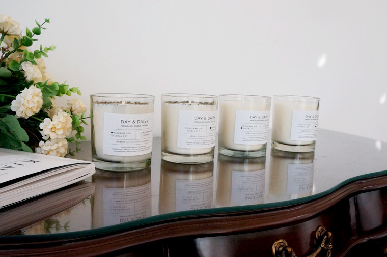 Dry herb natural soya candle companion animal odor