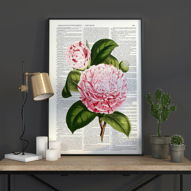 Artindeco 보타니컬 아트 프린트,  인테리어 소품,  딕셔너리 아트 프린트,  식물,  꽃 그림 액자 - 아트인데코  -  DA269 : 아트인데코