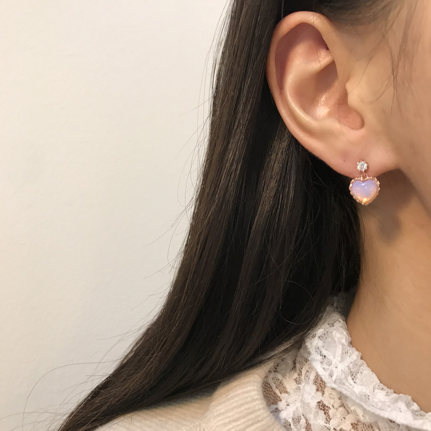 <b><p>Silver fing Moth-Daught Lo heart jewelry</p></b><b><p>ウンチム 螺鈿 澄ん ハート 宝石 アンティーク ドロップ イヤリング 個人 コレクション</p></b><br /><br /><p align='center'>