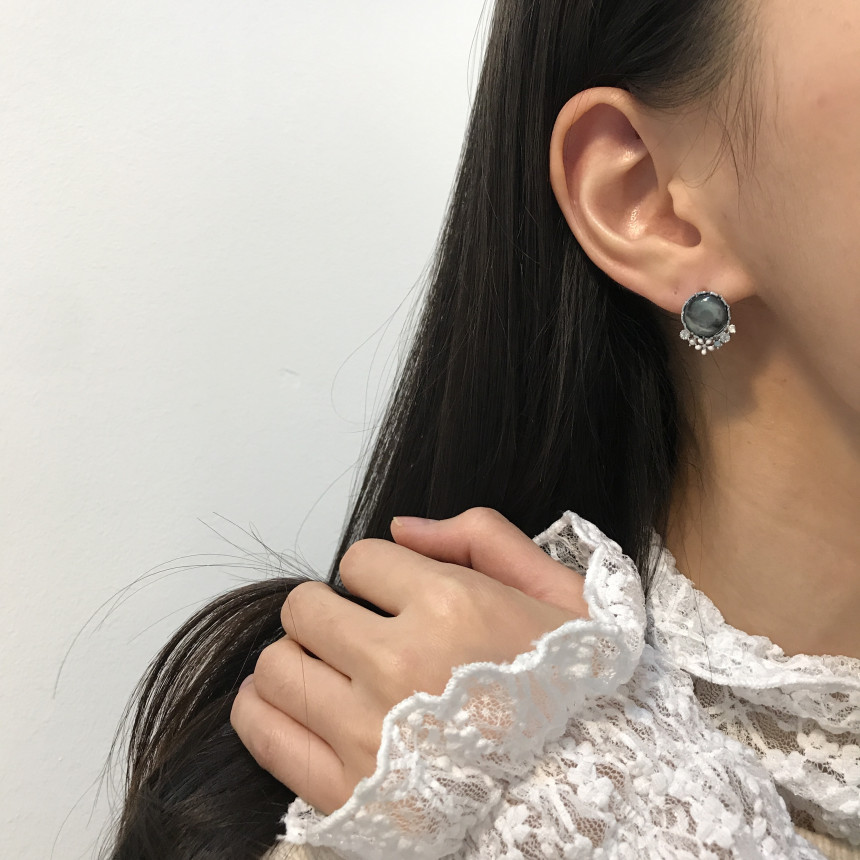 <b><p>Silver fing Moth-Daught Lo heart jewelry</p></b><b><p>ウンチム 螺鈿 澄ん ハート 宝石 アンティーク ドロップ イヤリング 個人 コレクション</p></b><br /><br /><p align='center'>