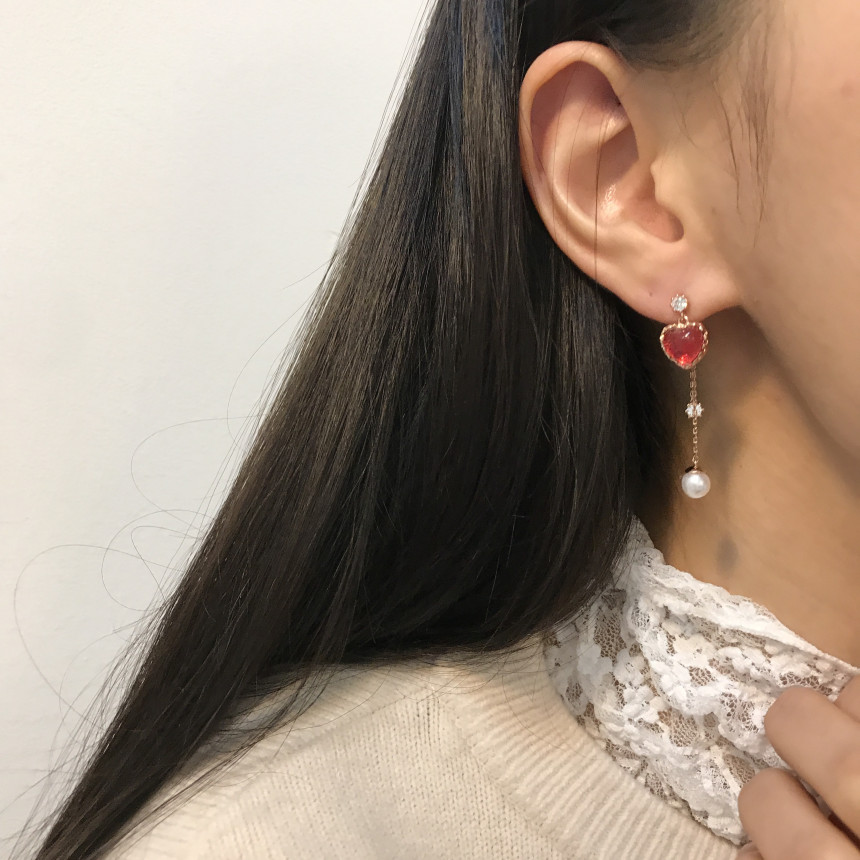 <b><p>Silver fing Moth-Daught Lo heart jewelry</p></b><b><p>ウンチム 螺鈿 澄ん ハート 宝石 アンティーク ドロップ イヤリング 個人 コレクション</p></b><br /><br /><p align='center'>