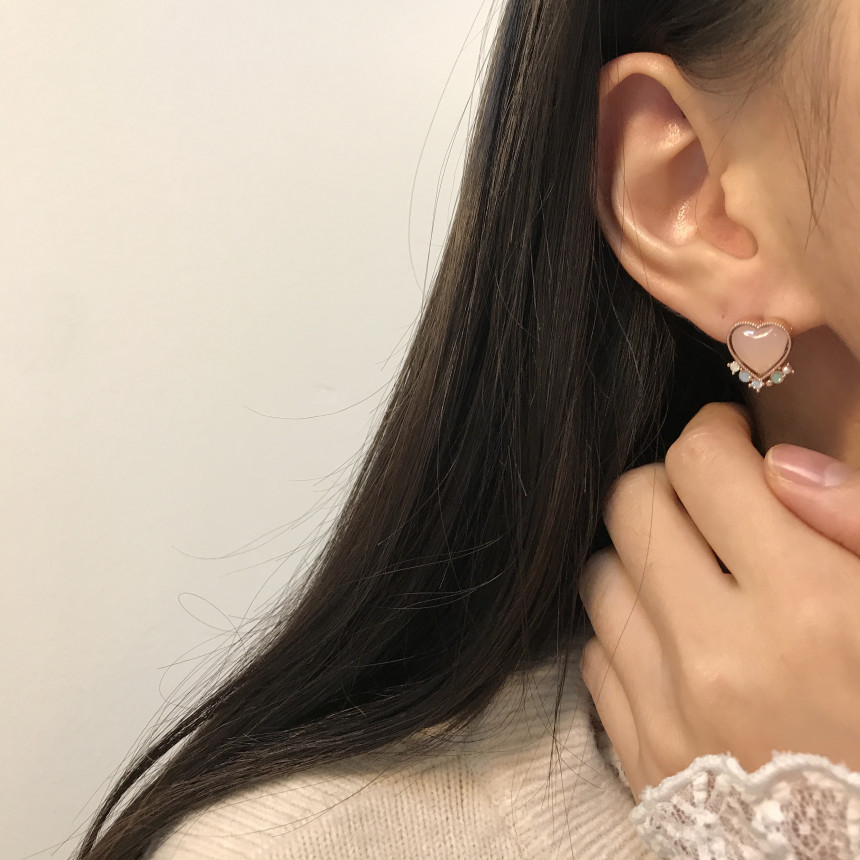 <b><p>Silver fing Moth-Daught Lo heart jewelry</p></b><b><p>ウンチム 螺鈿 澄ん ハート 宝石 アンティーク ドロップ イヤリング 個人 コレクション</p></b><br /><br /><p align='center'>