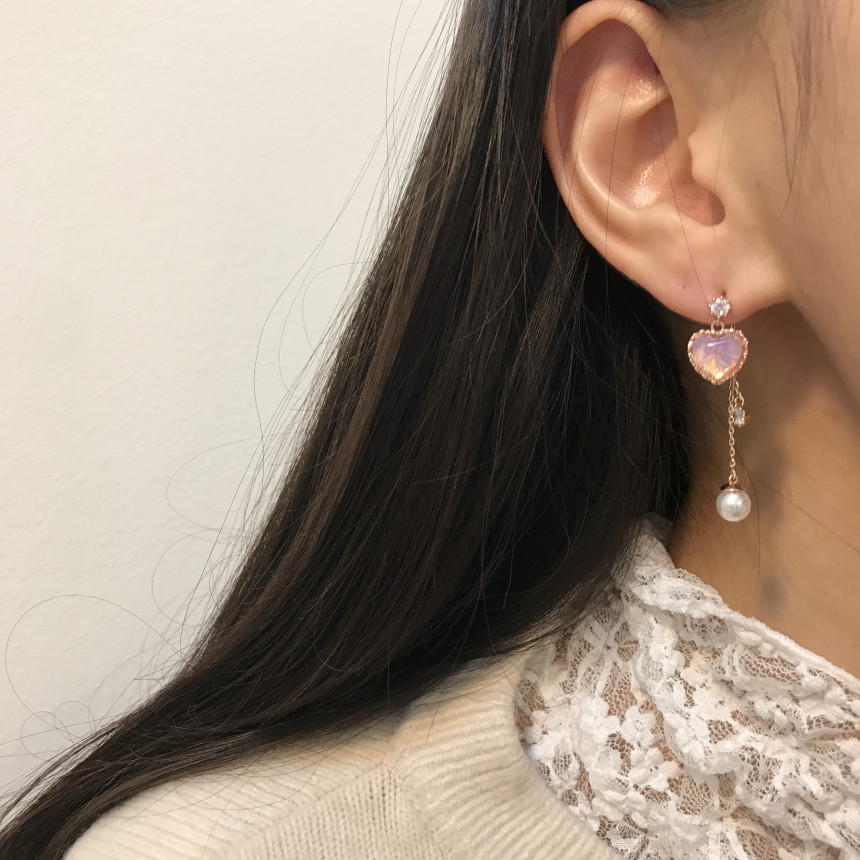 <b><p>Silver fing Moth-Daught Lo heart jewelry</p></b><b><p>ウンチム 螺鈿 澄ん ハート 宝石 アンティーク ドロップ イヤリング 個人 コレクション</p></b><br /><br /><p align='center'>