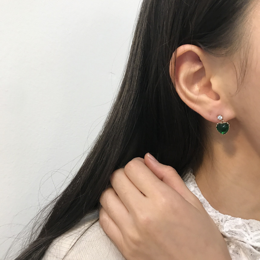 <b><p>Silver fing Moth-Daught Lo heart jewelry</p></b><b><p>ウンチム 螺鈿 澄ん ハート 宝石 アンティーク ドロップ イヤリング 個人 コレクション</p></b><br /><br /><p align='center'>