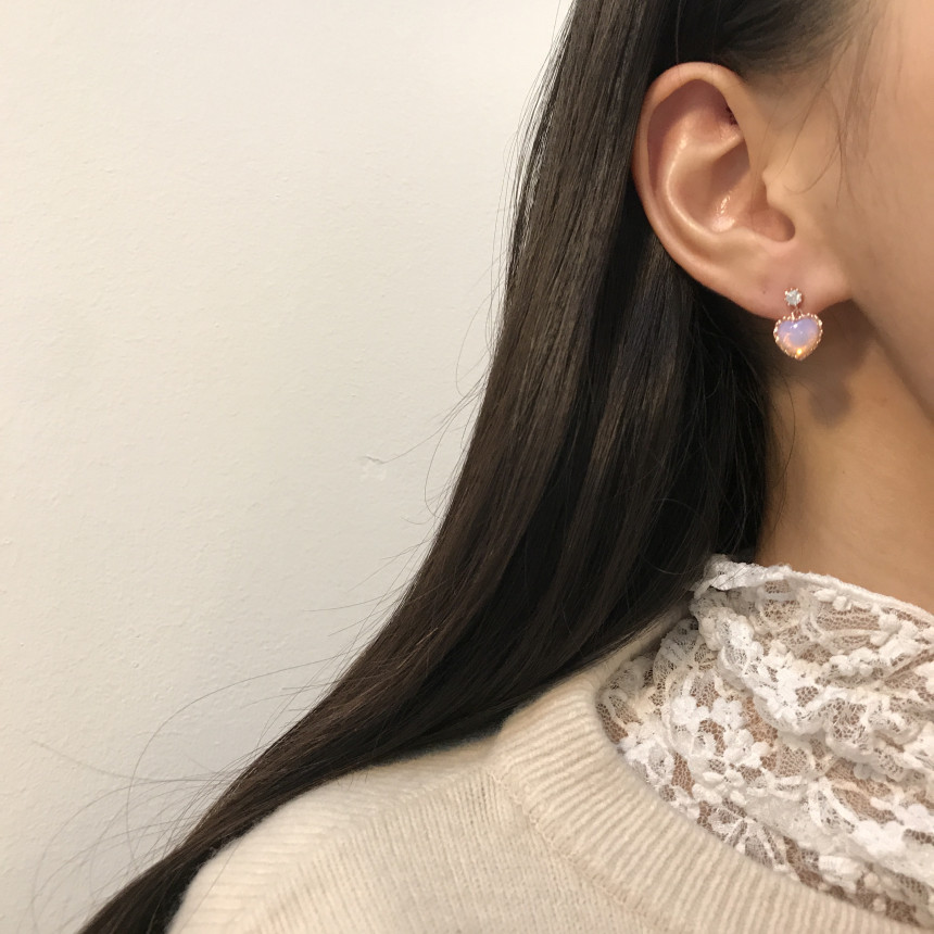 <b><p>Silver fing Moth-Daught Lo heart jewelry</p></b><b><p>ウンチム 螺鈿 澄ん ハート 宝石 アンティーク ドロップ イヤリング 個人 コレクション</p></b><br /><br /><p align='center'>