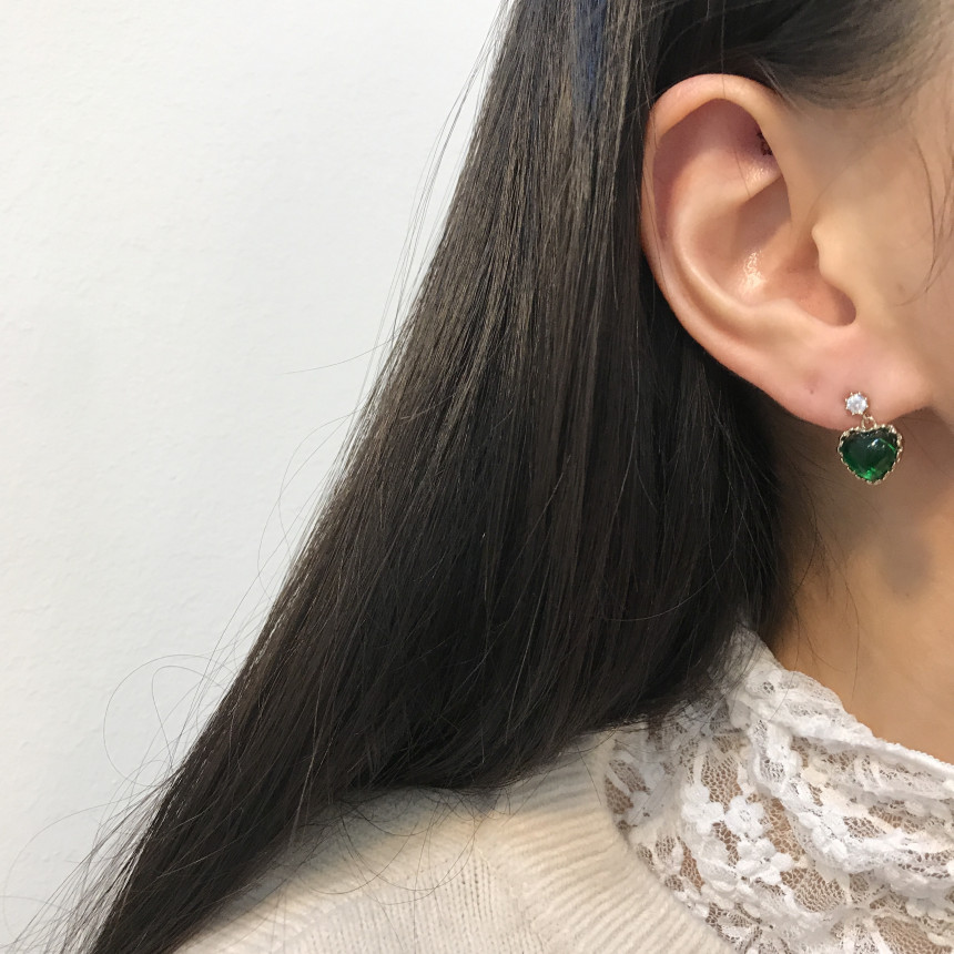 <b><p>Silver fing Moth-Daught Lo heart jewelry</p></b><b><p>ウンチム 螺鈿 澄ん ハート 宝石 アンティーク ドロップ イヤリング 個人 コレクション</p></b><br /><br /><p align='center'>