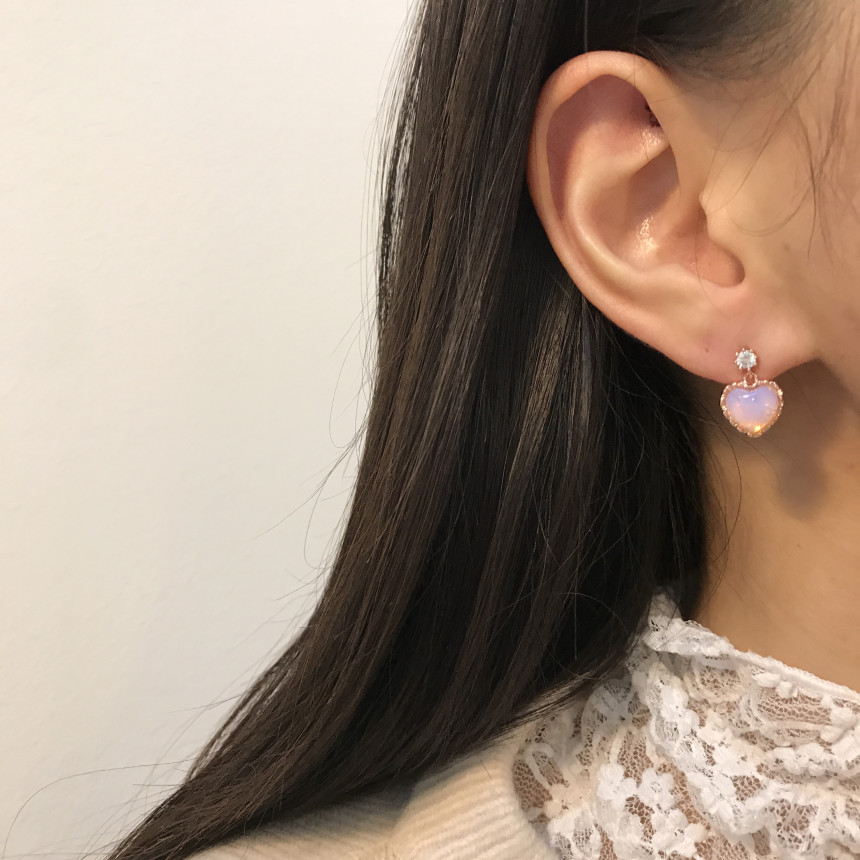 <b><p>Silver fing Moth-Daught Lo heart jewelry</p></b><b><p>ウンチム 螺鈿 澄ん ハート 宝石 アンティーク ドロップ イヤリング 個人 コレクション</p></b><br /><br /><p align='center'>