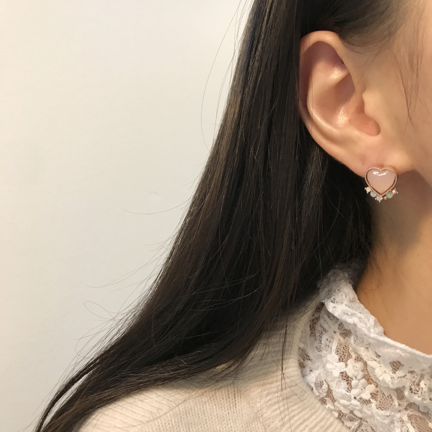 <b><p>Silver fing Moth-Daught Lo heart jewelry</p></b><b><p>ウンチム 螺鈿 澄ん ハート 宝石 アンティーク ドロップ イヤリング 個人 コレクション</p></b><br /><br /><p align='center'>