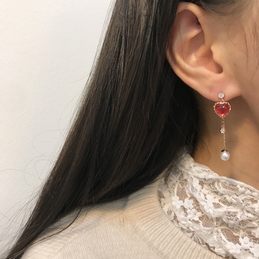 <b><p>Silver fing Moth-Daught Lo heart jewelry</p></b><b><p>ウンチム 螺鈿 澄ん ハート 宝石 アンティーク ドロップ イヤリング 個人 コレクション</p></b><br /><br /><p align='center'>