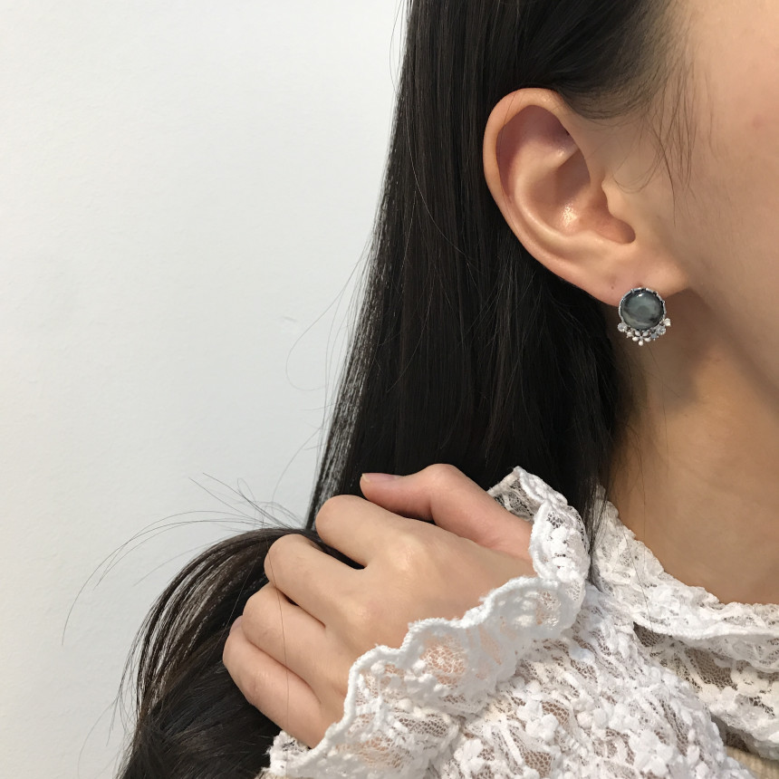 <b><p>Silver fing Moth-Daught Lo heart jewelry</p></b><b><p>ウンチム 螺鈿 澄ん ハート 宝石 アンティーク ドロップ イヤリング 個人 コレクション</p></b><br /><br /><p align='center'>