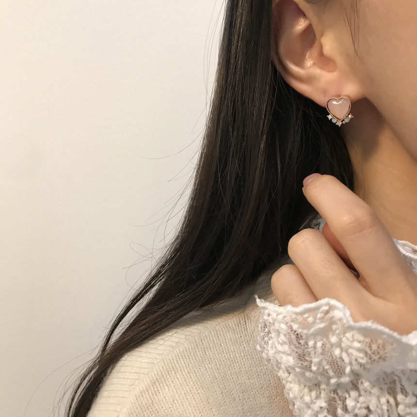 <b><p>Silver fing Moth-Daught Lo heart jewelry</p></b><b><p>ウンチム 螺鈿 澄ん ハート 宝石 アンティーク ドロップ イヤリング 個人 コレクション</p></b><br /><br /><p align='center'>