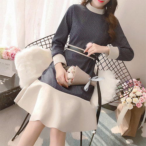 Striped Mermaid Dress One-day special style Well-d