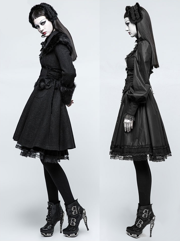 [1][LS-046-C] 고스로리 2웨이 넥워머& 헤드 드레스[프리사이즈] : 고스펑크 gothpunk