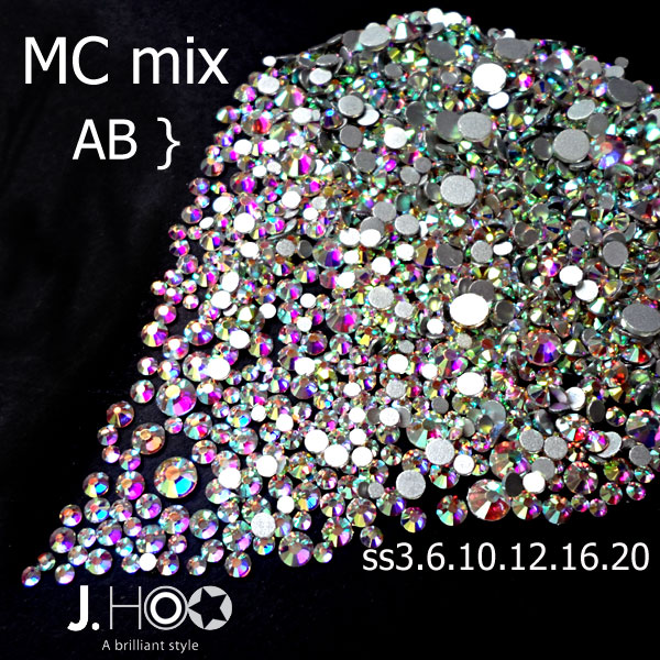 [제이후] M/C 평큐빅(AB크리스탈) MIX: 약1400개 : 제이후네일