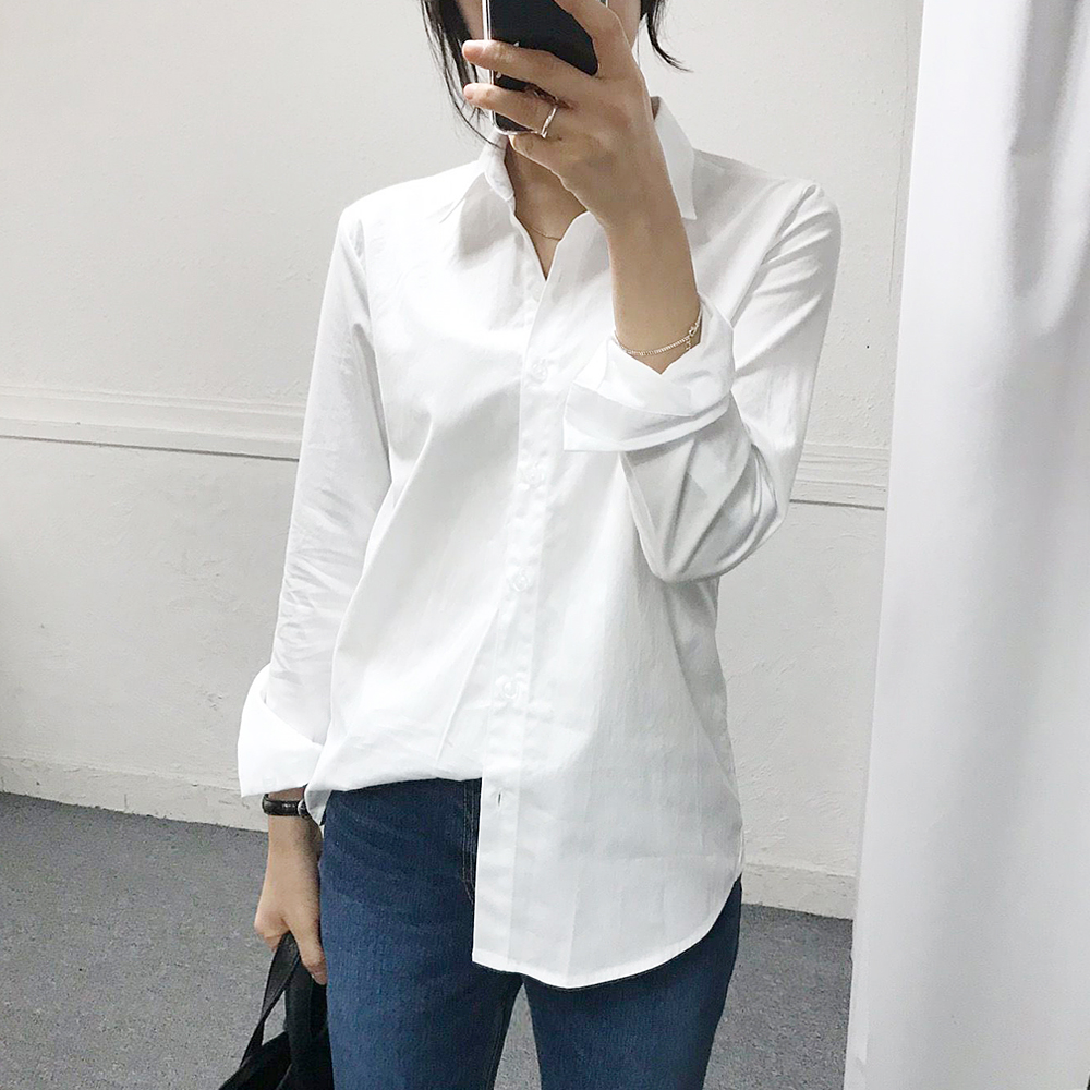 데일리 화이트 셔츠 여성 흰남방 : 비욘드미