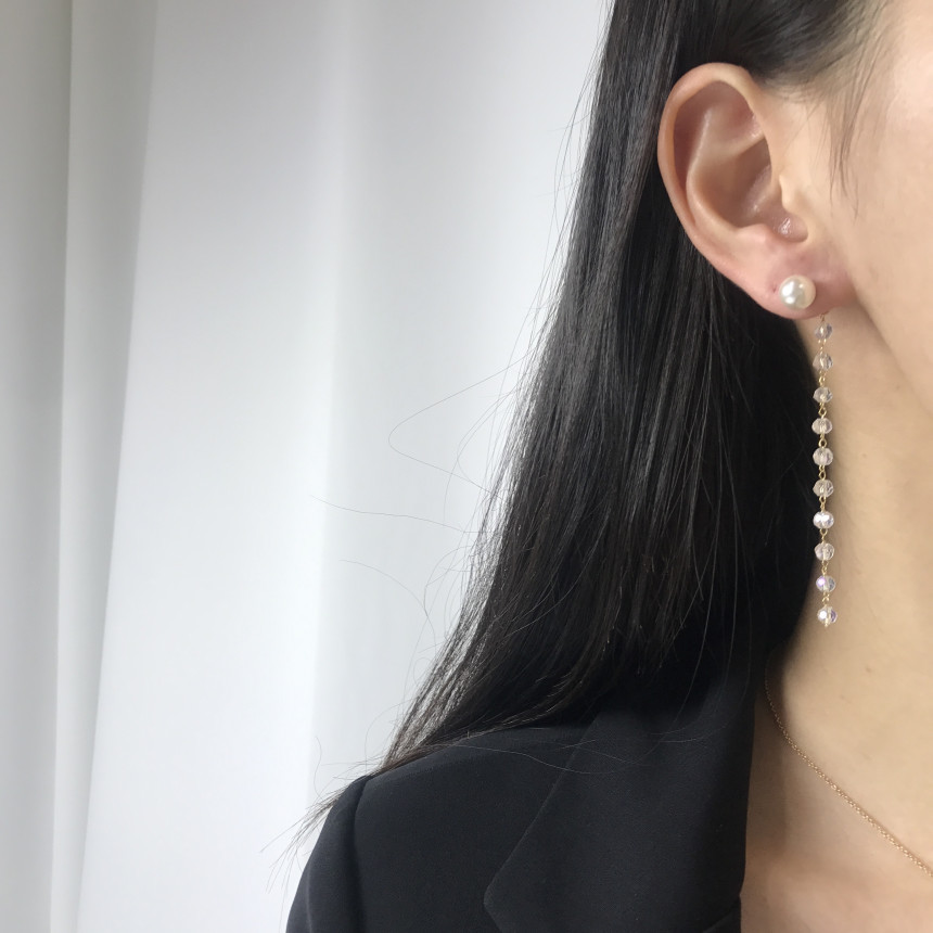 <b><p>natural cryst Modified Dp earring ther-Daughter</p></b><b><p>天然 クリスタル 修正 ドロップ イヤリング 螺鈿 16種 オンバル ツーウェイ</p></b><br /><br /><p align='center'>