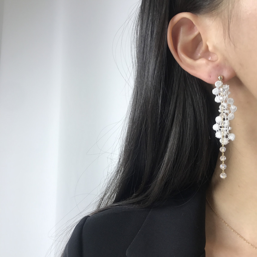 <b><p>natural cryst Modified Dp earring ther-Daughter</p></b><b><p>天然 クリスタル 修正 ドロップ イヤリング 螺鈿 16種 オンバル ツーウェイ</p></b><br /><br /><p align='center'>