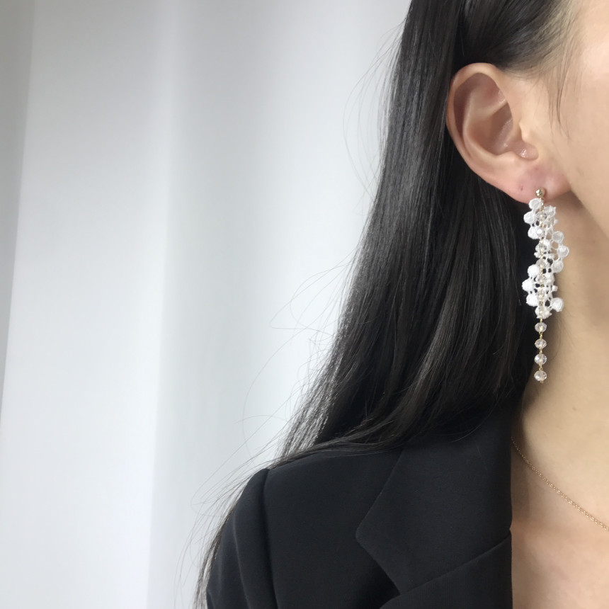 <b><p>natural cryst Modified Dp earring ther-Daughter</p></b><b><p>天然 クリスタル 修正 ドロップ イヤリング 螺鈿 16種 オンバル ツーウェイ</p></b><br /><br /><p align='center'>