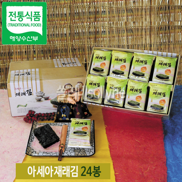 아세아식품 맛있는 아세아재래김 24봉 (선물용BOX포장) : 쏠리네 sollyne