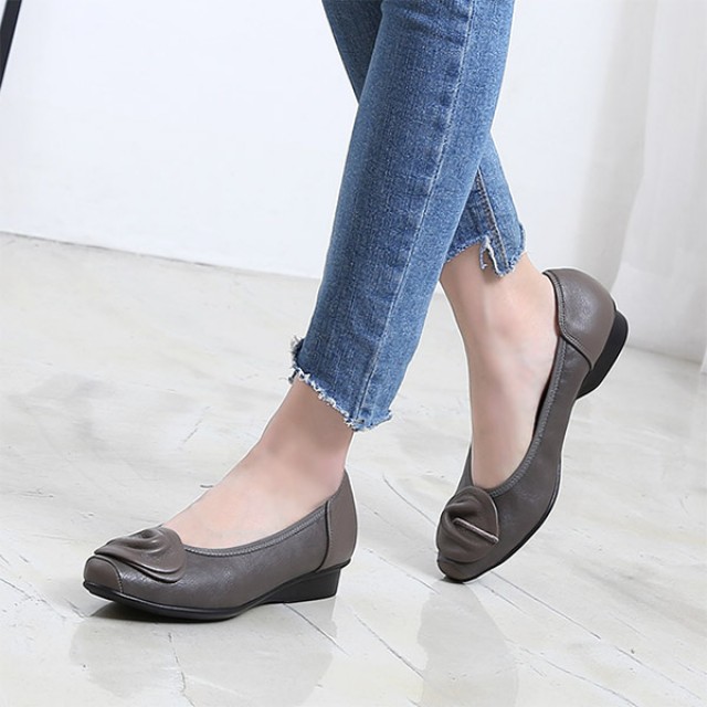 [무료배송] 2cm 소가죽 편한 여성플랫슈즈 : 쓰리고몰