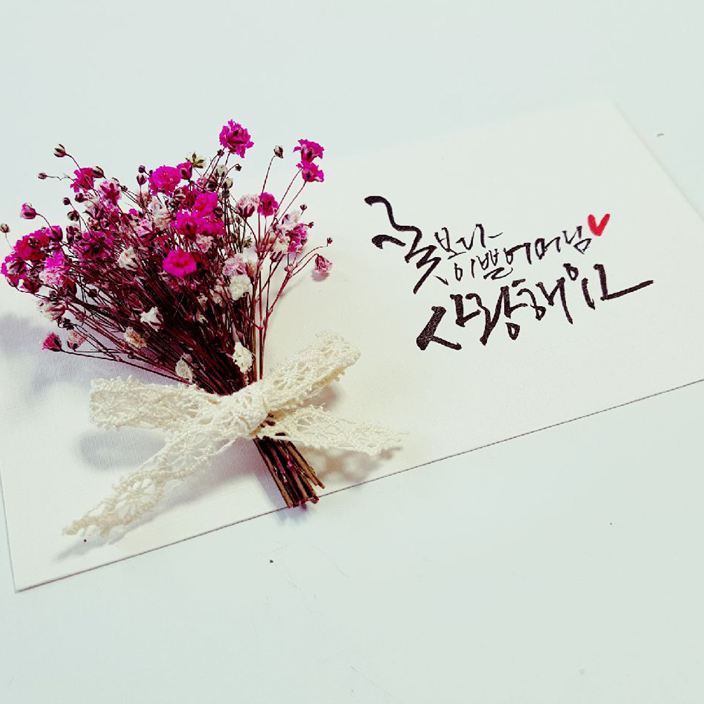 캘리그라피 카네이션 드라이플라워 비누꽃 용돈봉투 원하는문구로 써드립니다 : 캘리늘솜이네