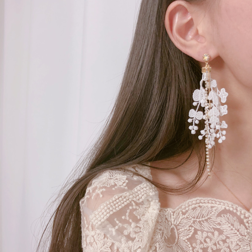 <b><p>Advanced ra earring Chiffon Dp flower sp</p></b><b><p>高級 レース イヤリング シフォン ドロップ フラワー 春 リボン 26種 おすすめ</p></b><br /><br /><p align='center'>
