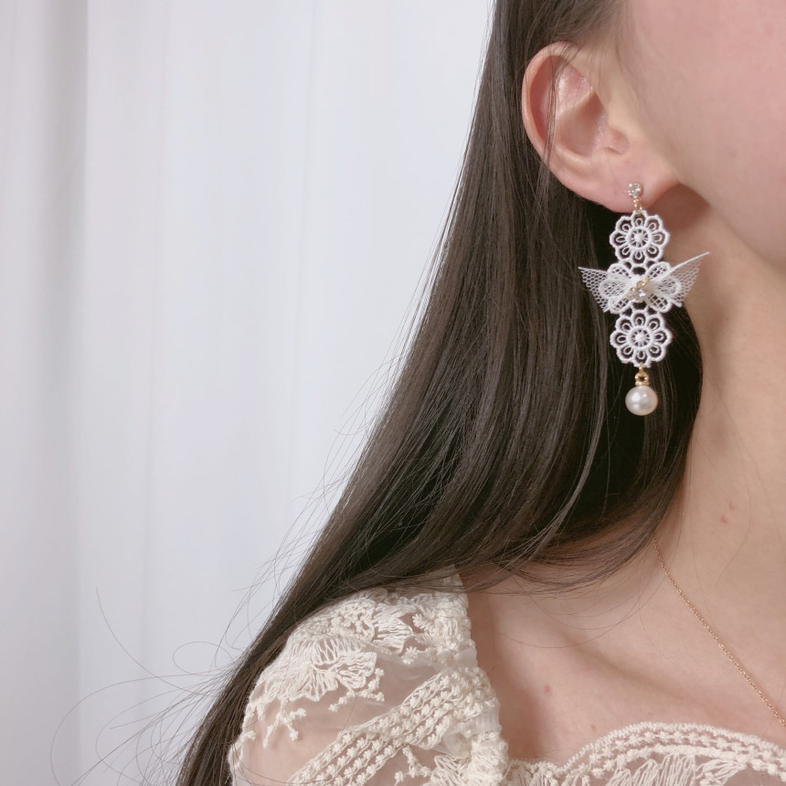 <b><p>Advanced ra earring Chiffon Dp flower sp</p></b><b><p>高級 レース イヤリング シフォン ドロップ フラワー 春 リボン 26種 おすすめ</p></b><br /><br /><p align='center'>