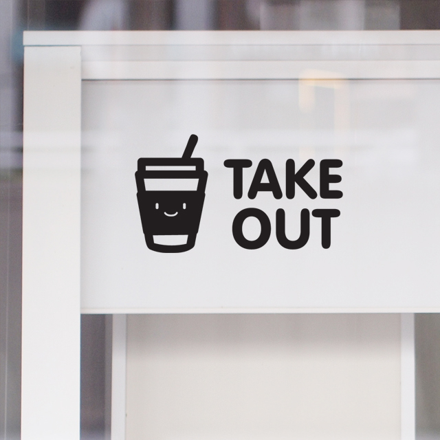 스마일테이크아웃- 시트지 스티커 까페 매장 커피 음료 포장 TAKEOUT : 프롬프렌즈